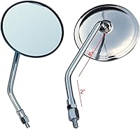 Vista 2 de 1Pair Chrome Round Motorcycle Mirrors Compatible for 2019 Yamaha MT-07