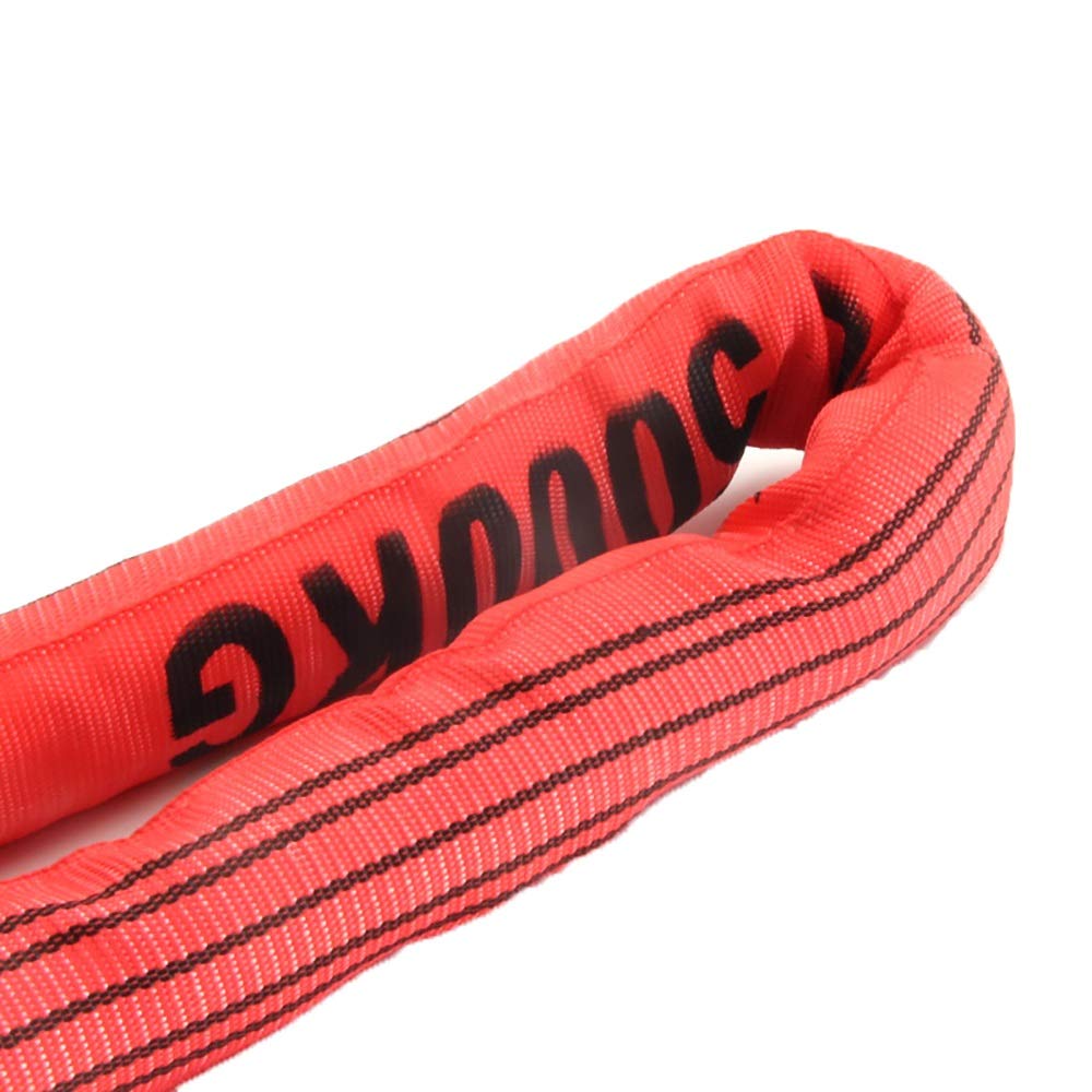 Eslingas de cadena de elevación, Eslinga de elevación roja, cinturón de eslinga de 1-10m, eslinga pesada de fibra de poliéster, límite de carga de 5 toneladas, fácil de transportar muebles, resistente