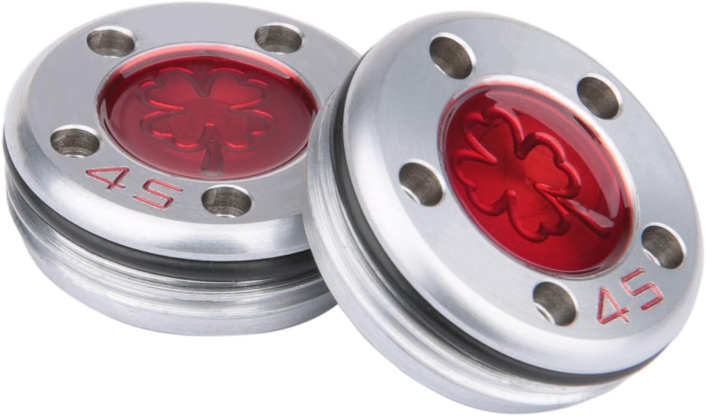OGECLF 2pcs Red Lucky Clover Golf Weights for Titleist Scotty Cameron Newport, Phantom, Futura, GoLo, California Putters 5g 10g 15g 20g 25g 30g 35g 40g 45g for Option