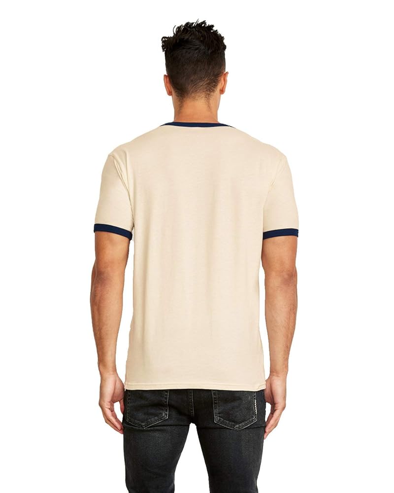 Next Level Unisex Ringer T-Shirt XS NATURL/ MDNT NVY