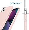 GGM GİYİM & AKSESUAR Apple iPhone 13/14 ile Uyumlu İçi Kadife Dışı Mat Yapıya Sahip Koruma Sağlayan Lansman Silikon Kılıf (Pudra Pembe)