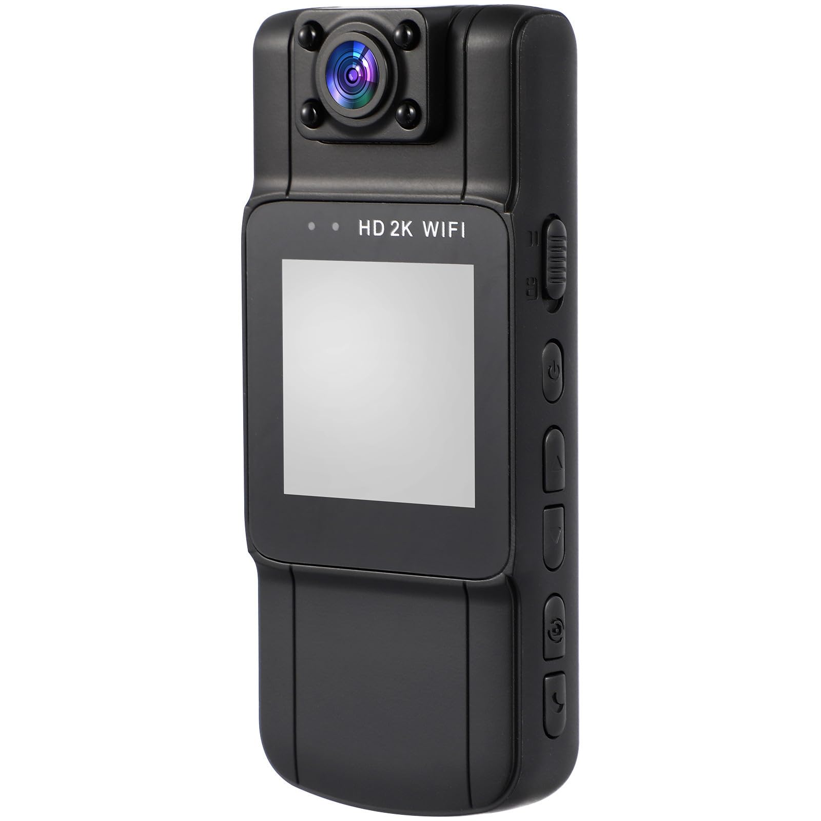 Toyvian Caméra Corporelle Portable 2k avec Écran, Objectif Rotatif 170°