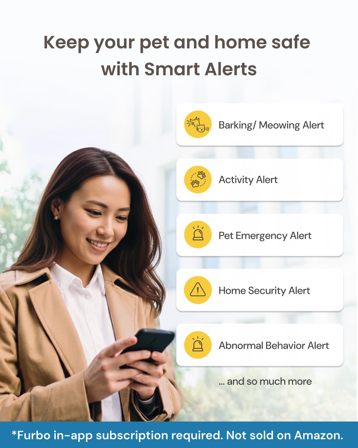 Furbo Mini 360° [New] 2K QHD Pet Camera - Unlock Smart Camera & Smart Features w/Paid Plan: Dog & Cat Safety Alerts, Rotating Treat Dispenser w/Speaker (Subscription Required, Low Risk 3mo Minimum)