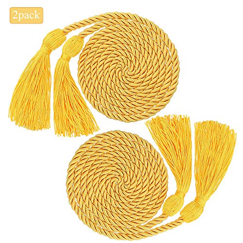 LDF Graduation Honor Cords-2 Pieces Gold Honor Cord Double Graduation Cords Honors Graduation