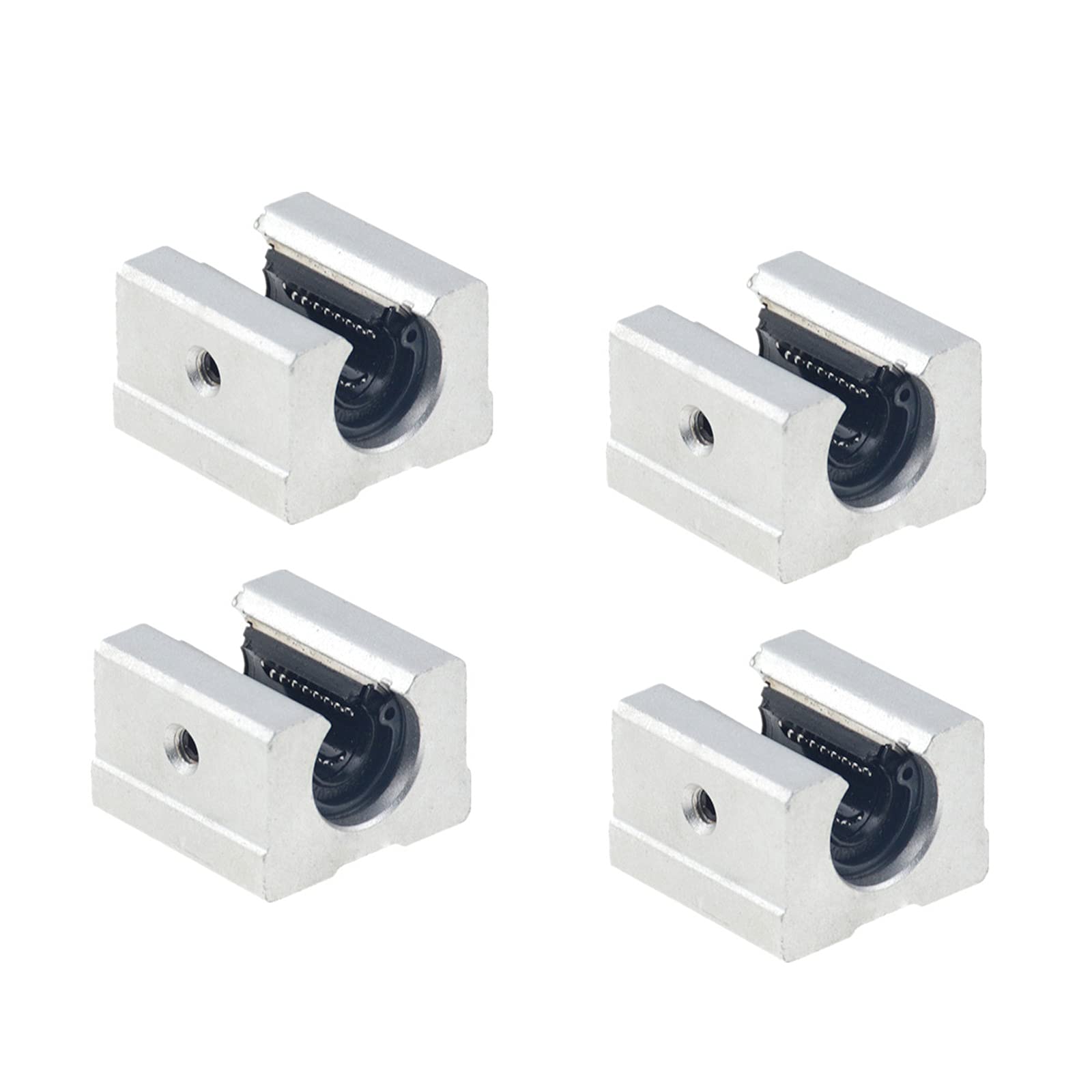 CNCMANS 4Pcs SBR20UU Linear Rail Bearing Slide Block 20mm Aluminum Open Block, CNC Parts for SBR20 20mm Linear Guide Rail