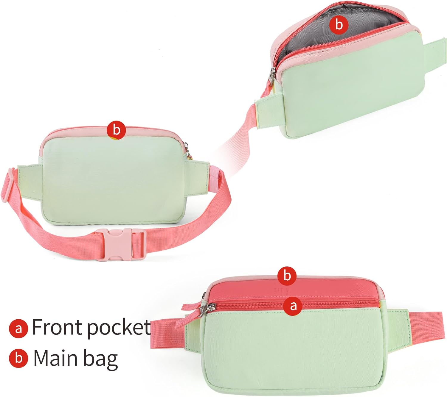 Fanny Pack Teens Easter Basket Stuffers for Kids: Birthday Gift for 5 6 7 8 9 10 11 12 Year Old Teen Girls, Preppy Cute Trendy Stuff Colorblock Crossbody Bag Adjustable Belt Bags for Travel - Image 5