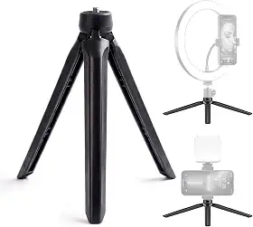 Mini Tripé de Mesa Portátil e Grip de Mão Estabilizador, Suporte para Luz De LED, Para Gravar Video Fotografia E Vídeo, Compatível com Gimbals de Celular, Câmeras de Ação e Suportes de Smartphone