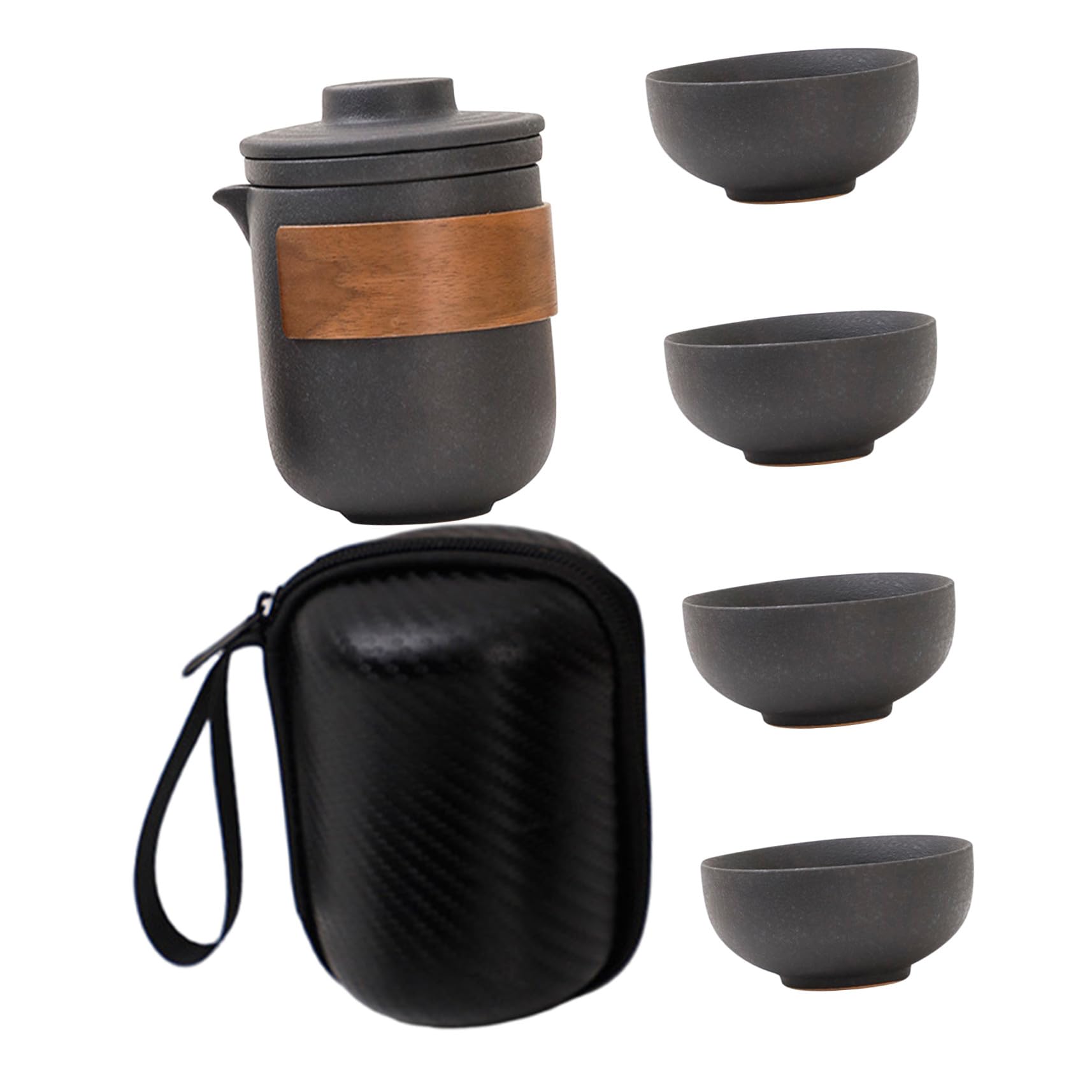 Théière portable pour voyage et tasses de pique-nique pour service à thé asiatique nomade