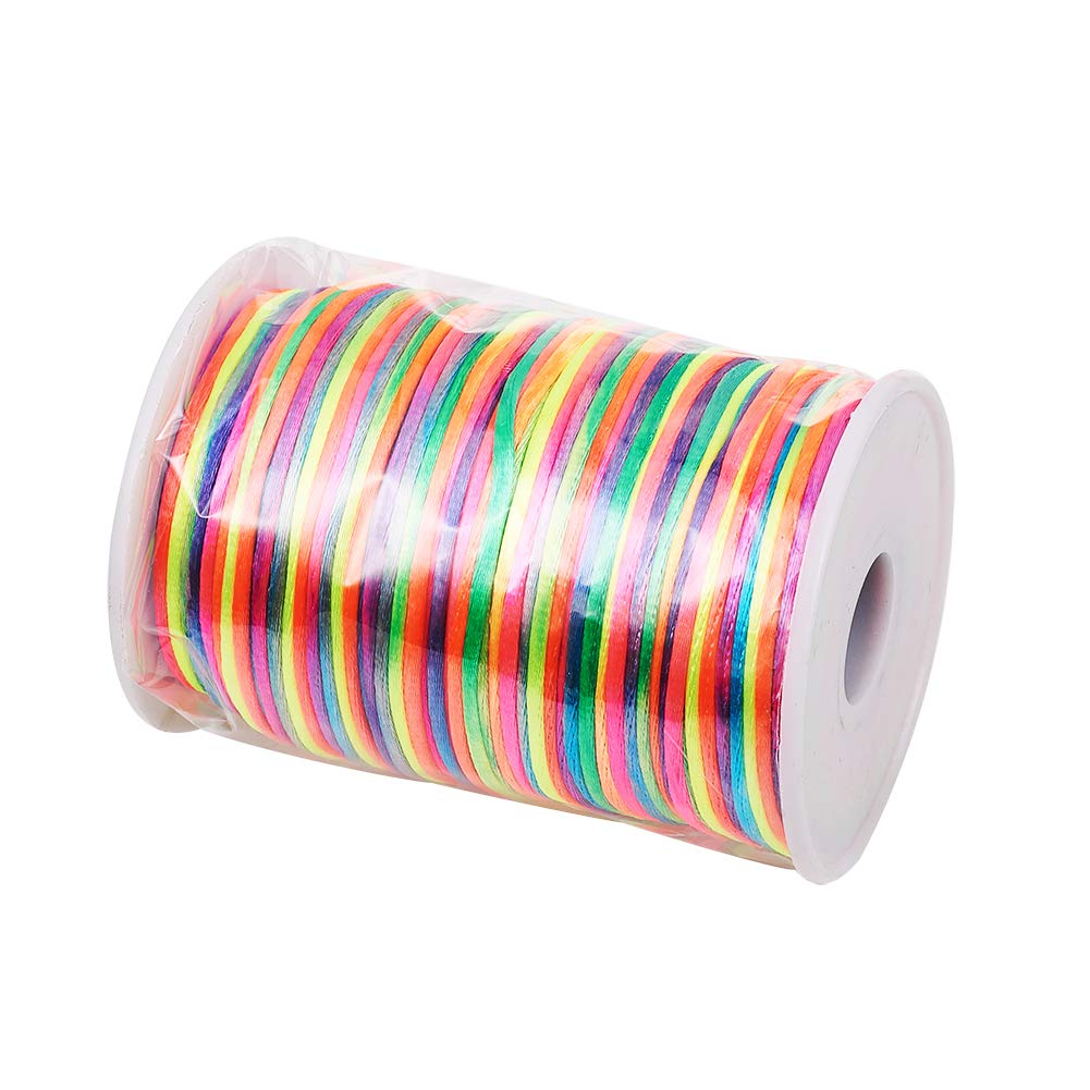 PandaHall 20 Farben Satin Schnur Set - 2mm Rattail Seidenschnur 200m Für Makramee & Schmuck