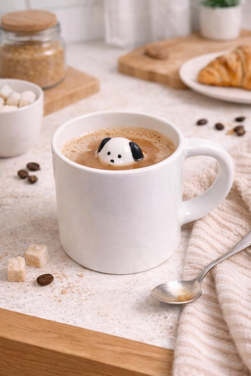 ARVALE Sürpriz Köpek Figürlü Seramik Kahve Kupası - Gizli Tasarım Mug Bardak