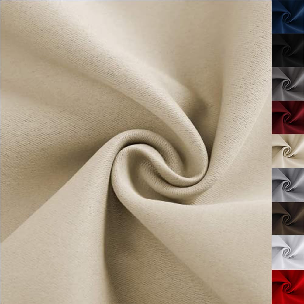 ZHhan 100% Cotton Quilting Fabric Sold by The Metre Various Sizes and Colors for Sewing Quilting DIY Craft Patchwork Beige Width=1.2m — image 1