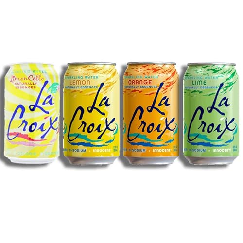 La Croix - Bebida seltzer de agua con gas de 4 sabores naturalmente esenciada limoncello lima limón naranja paquete variado de 12 onzas líquidas