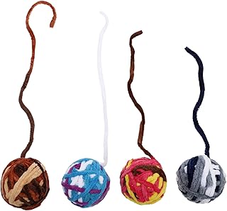 balacoo 4Pcs cat Toy pet Molar Toys Teething Toys Cat Rattle pet Teeth Dog Teeth Cat Interactive Toys Dog Bell Toy pet bite Toy teether Toy Chewing Toys Rattle The Bell Yarn Kitten