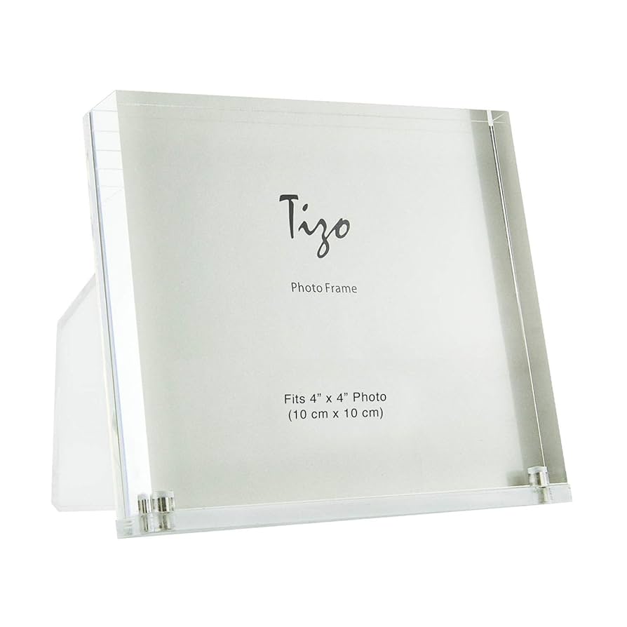 新品ふ⭐︎  ステンレススチール フォトフレーム Amazon.com - TIZO Design Vertical 4x4 Lucite Picture Frame