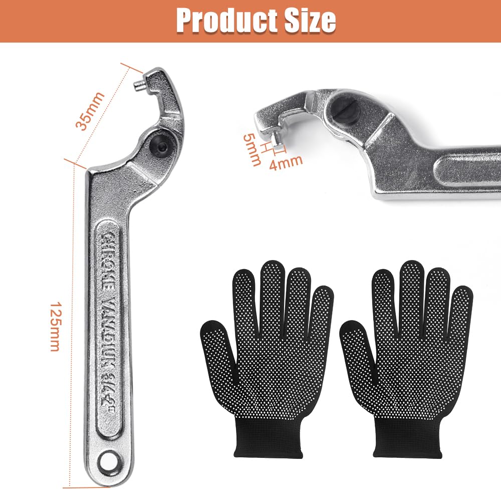 Clé Crochet Amortisseur Moto 45-52mm - Outil Réglage Précharge Ressort Motoforti