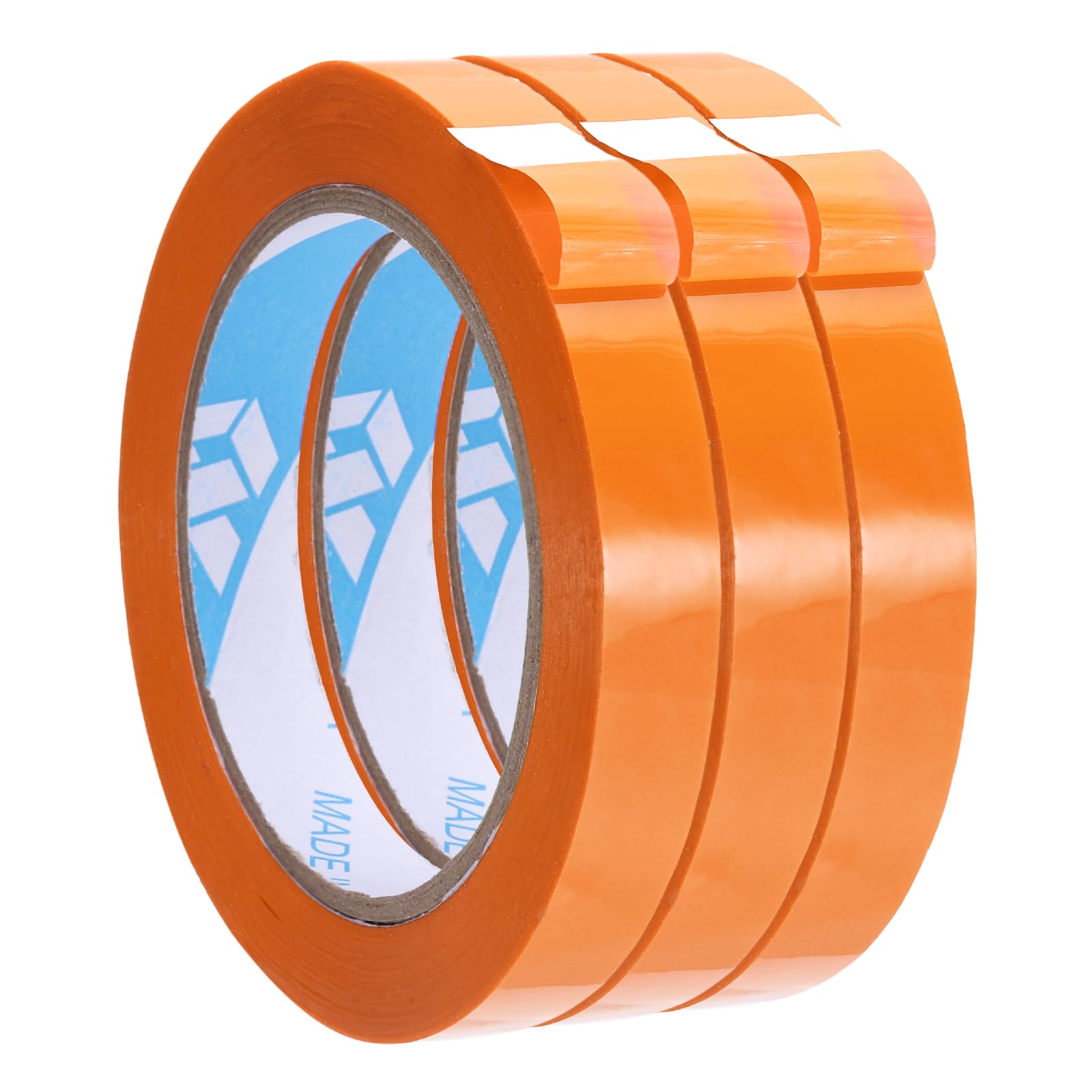 sourcing map 3Pcs Poly Bag Sealing Tape, 9/16" x 98.4 Yard Plastic Bag Sealer Tape Packaging Sealing for Shops Packaging Food Vegetable Meat Cake Bread Freezer Ice, Orange