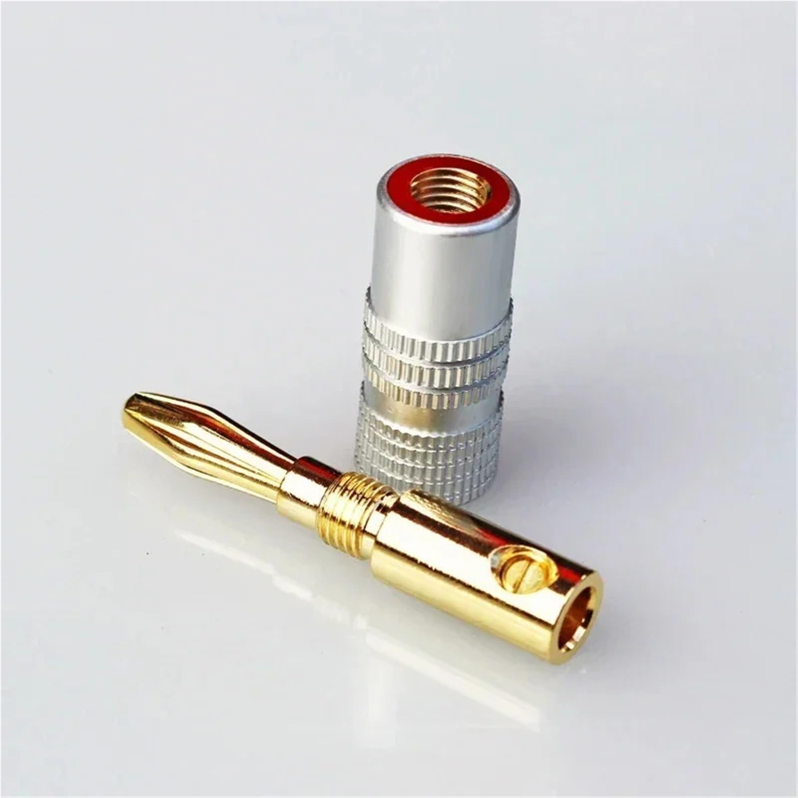 Connettore a banana da 4 mm, spine for altoparlanti placcate oro 24K, jack a banana da 4 mm a morsetto for cavo for altoparlanti audio(6pcs)