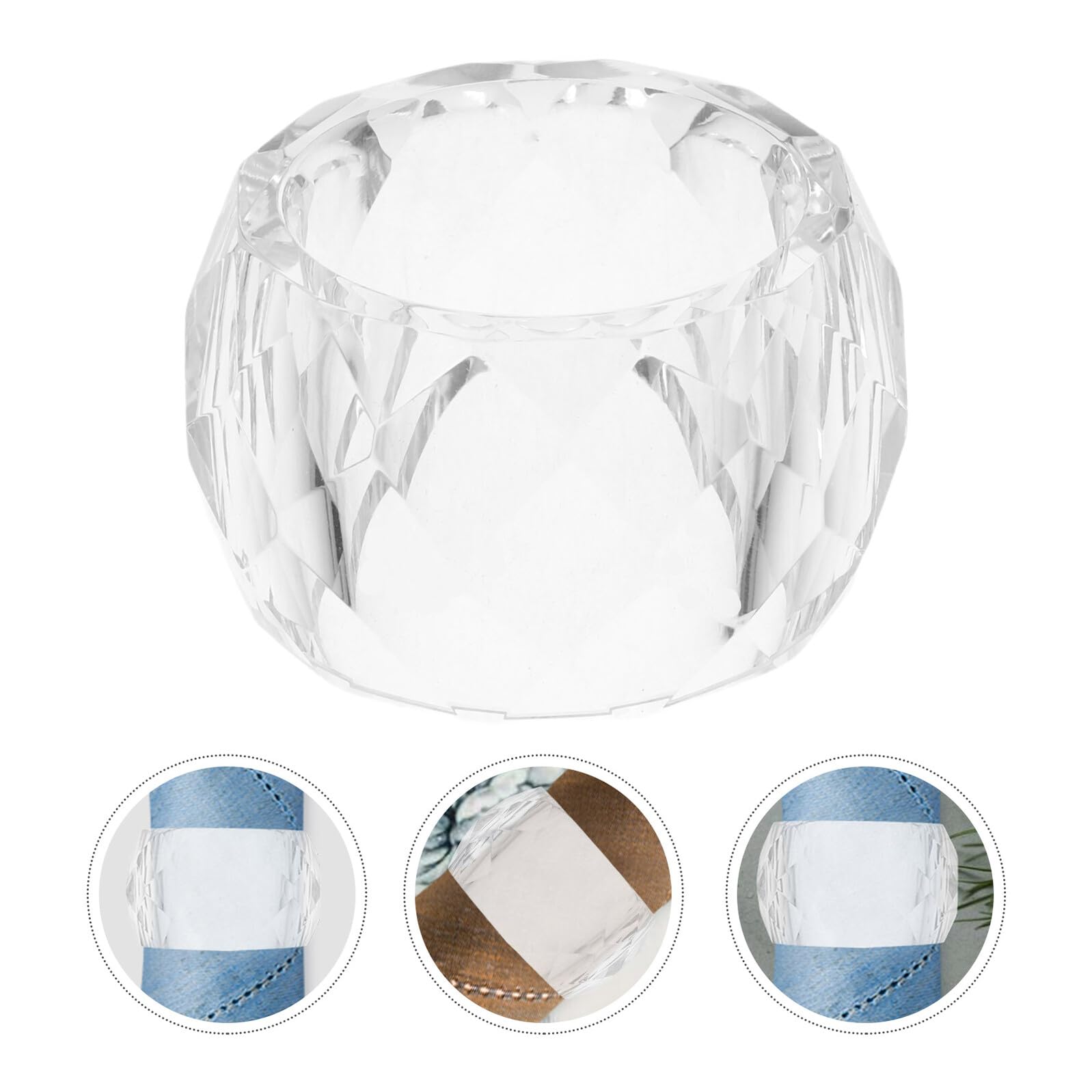 Ronds de Serviette en Cristal, Lot de 4, Design Moderne et Élégant