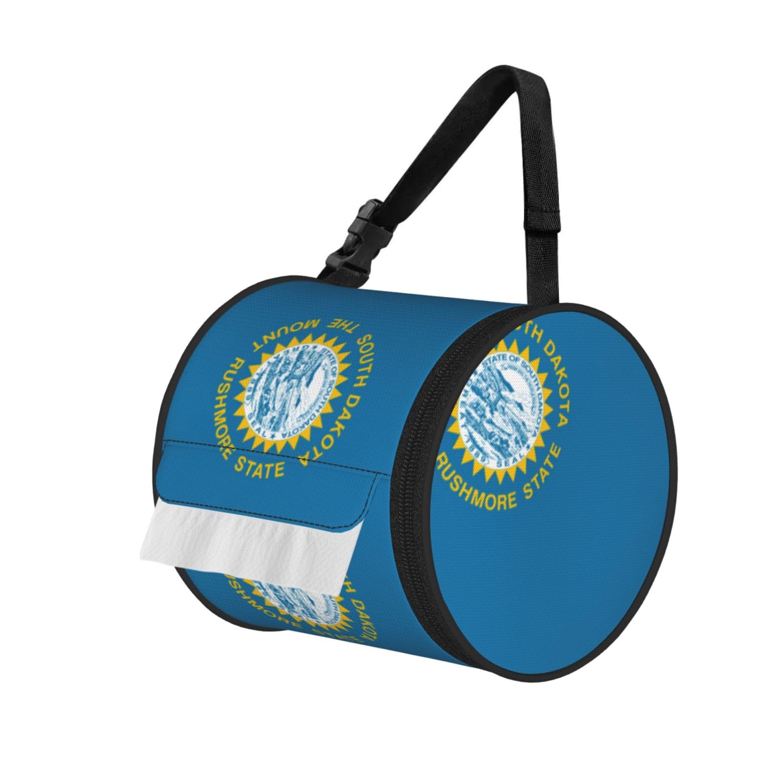 South Dakota Flag Print Fashion Tissues Organizer Box, Hanging Tissue Holder For Purse Coins For Car Office Daily Outing