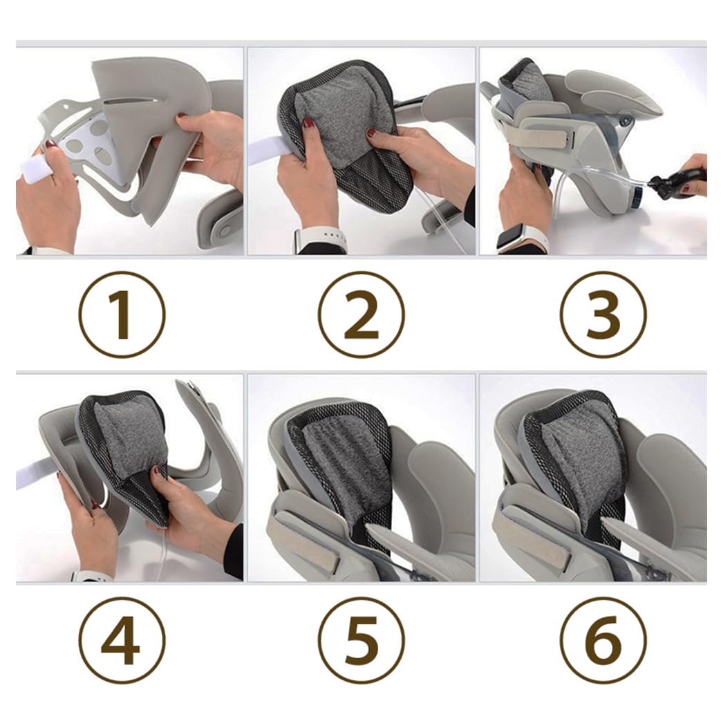 Minerve Cervicale Femme et Homme,Traction Cervicale,Collier Cervical avec Airbag,Coussin De Traction Cervicale,Taille Ajustable,Soutien Cervical Qui DéComprime Le Cou et Soulage La Tension Cervicale