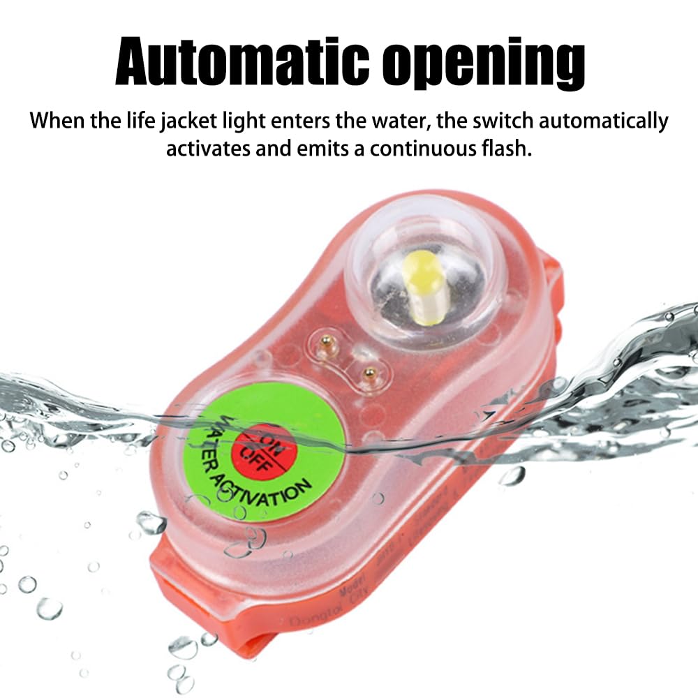 Luce per Giubbotto di Salvataggio,2 Pezzi Lampada Stroboscopica LED per Giubbotti in Mare