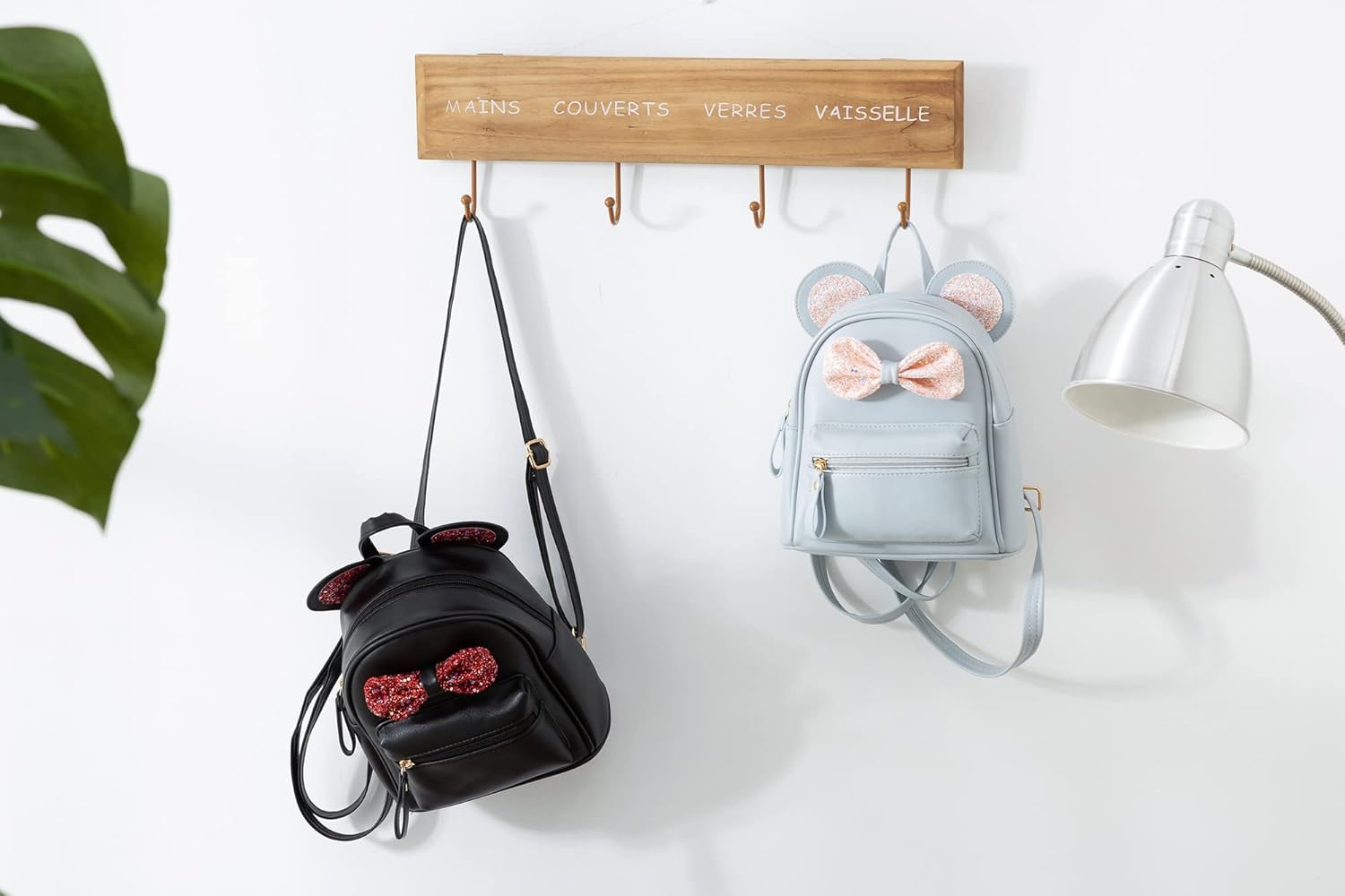 Sunwel Fashion Cutest Toddler Bag Sequin Bow Mouse Ears Mini Backpack for Teen Little Girls with Pom Pom Keychain (black/red bow) - Image 6