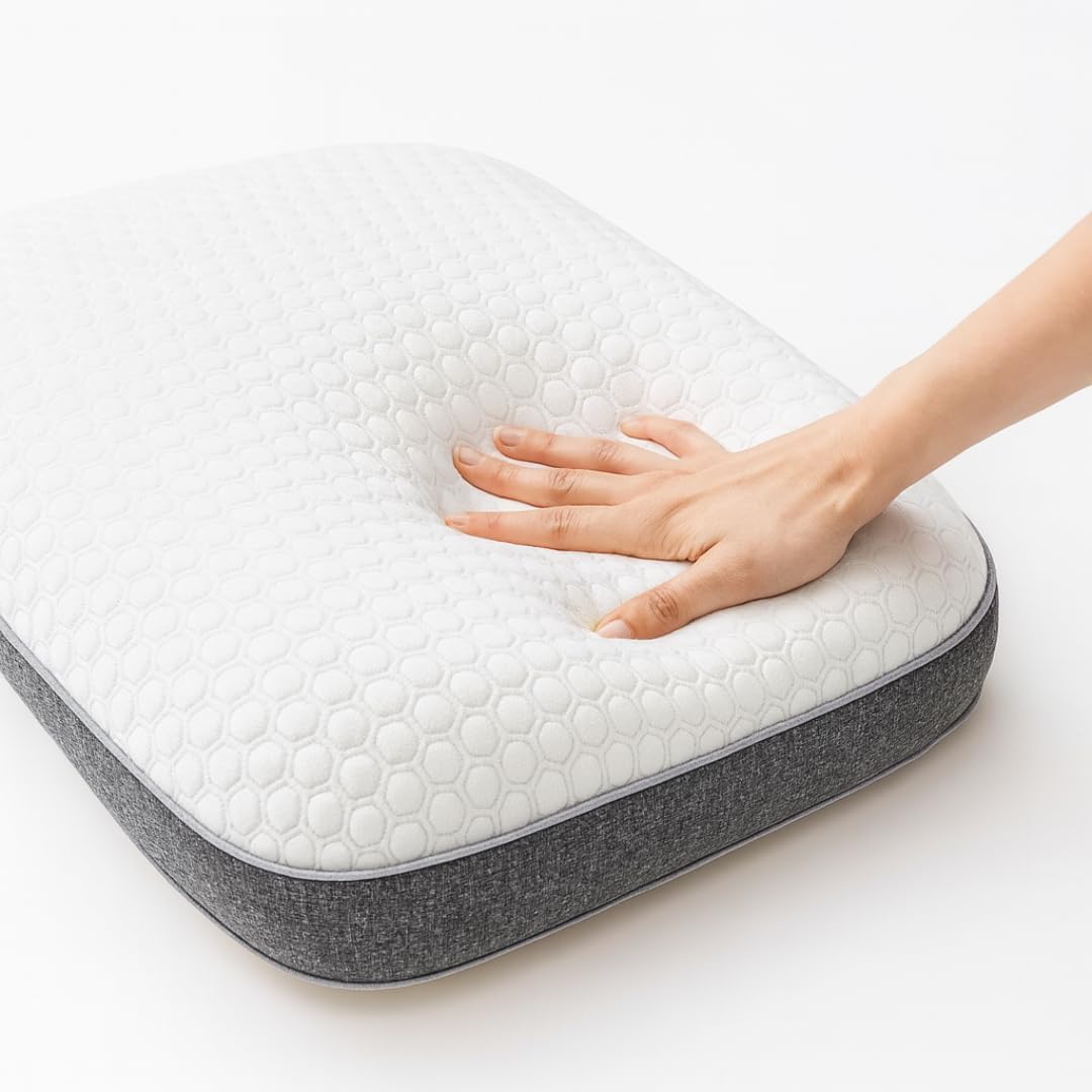 Memory Foam Pillow – Super Standard 28 x 16 x 5.2 in – Ergonomic Cervical Support with Washable Cover & Gift Bag – Hypoallergenic – for Back, Side & Stomach Sleepers