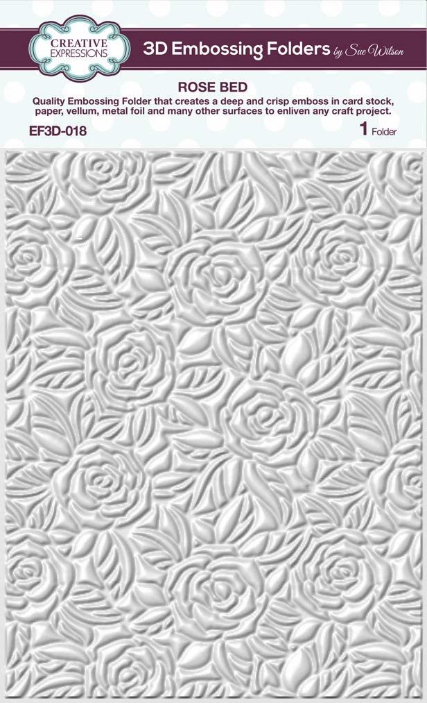 Creative Expressions Transparent 3D Embossing Folder-Rose Bed, 14.6 X 19 Cm