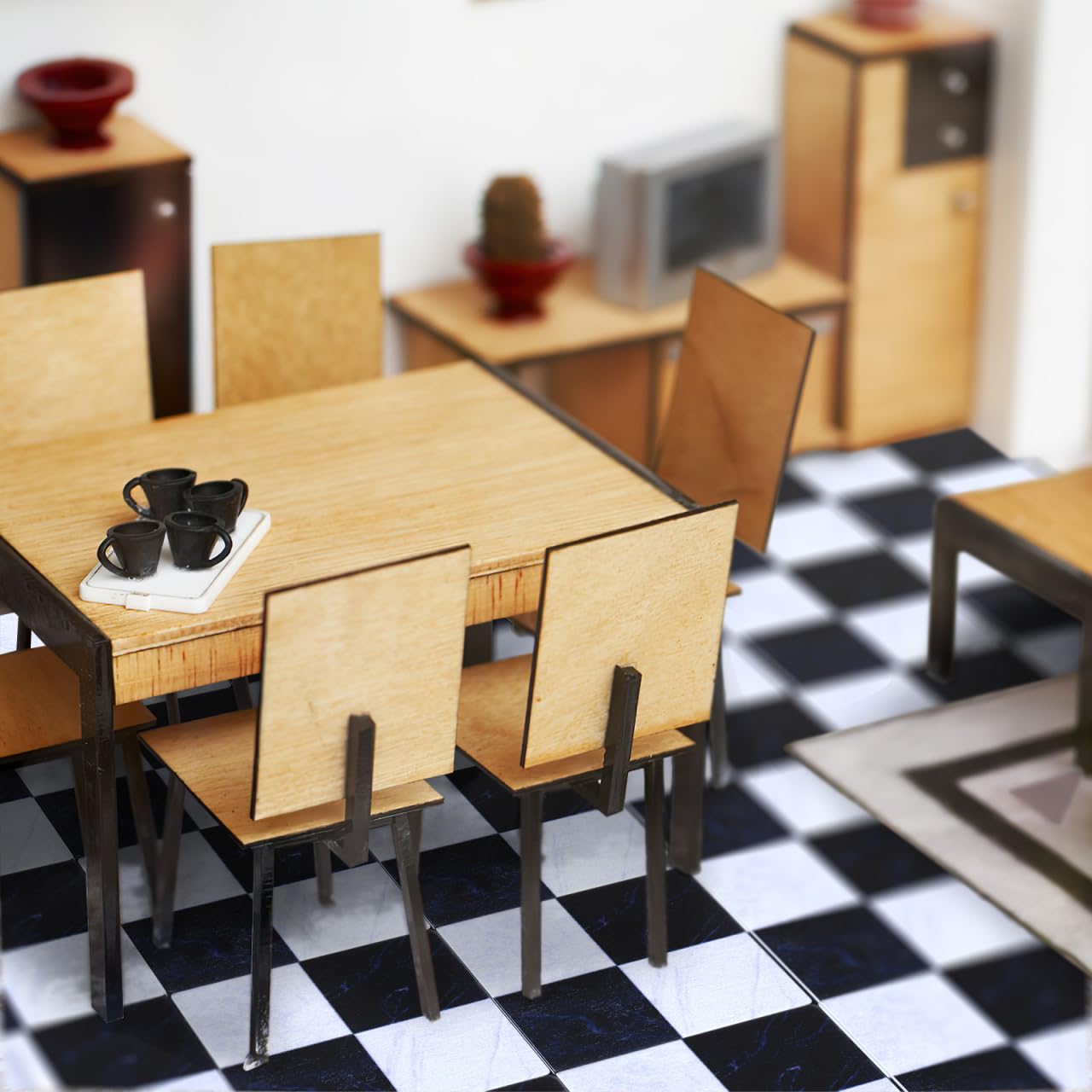 Toyvian 27pcs Simulated Wooden Floor Doll House Decor Vinyl Miniature Dollhouse Accessories 1 12 Scale Flooring Kit Decoration Mini Flooring Fall to The Ground Set