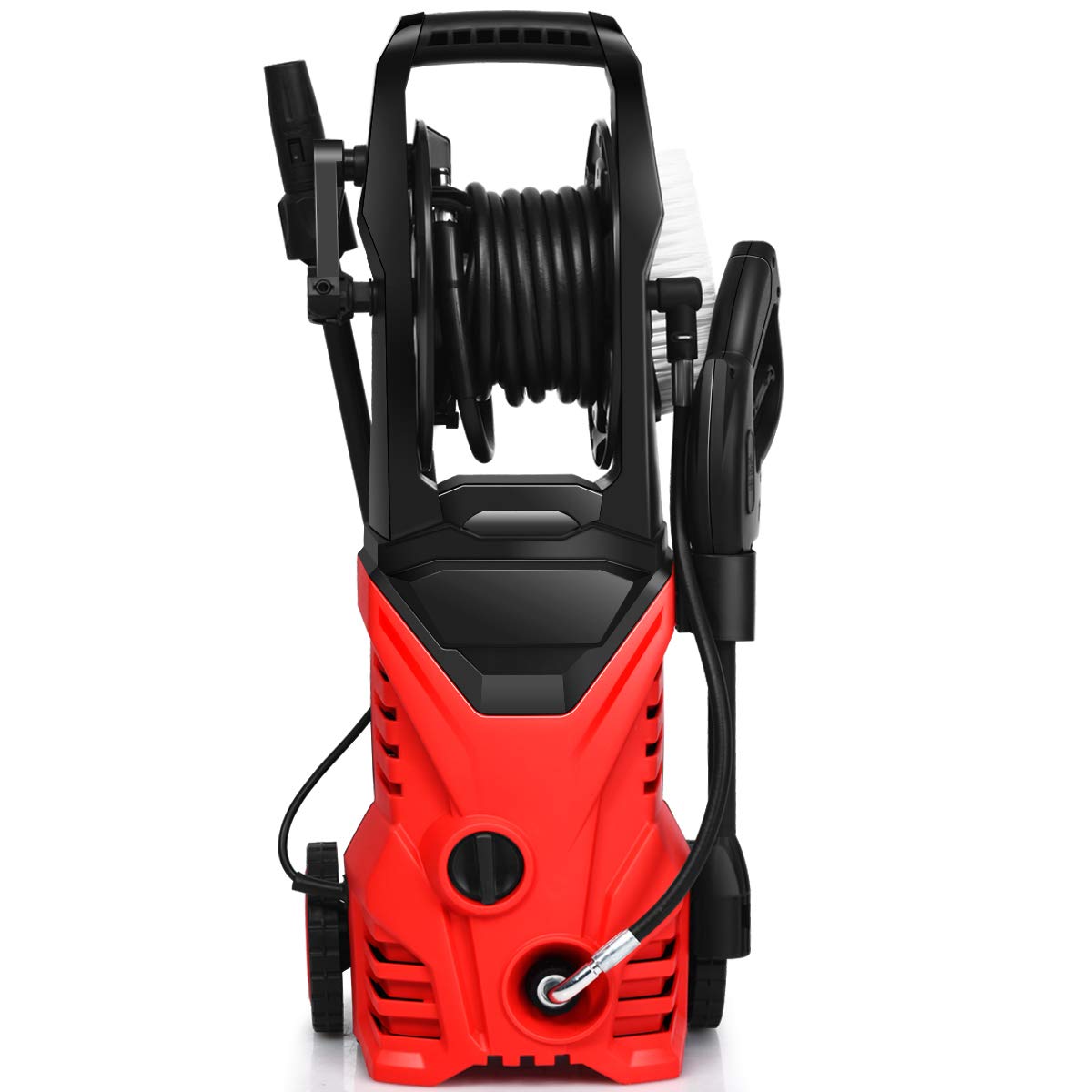 COSTWAY Hidrolavadora de Alta Presión de 2030 PSI,5 L/min,1500 W con Boquilla,Cables y Mangueras Limpiadoras a Presión para Jardín Coche Casa Exterior (Rojo)