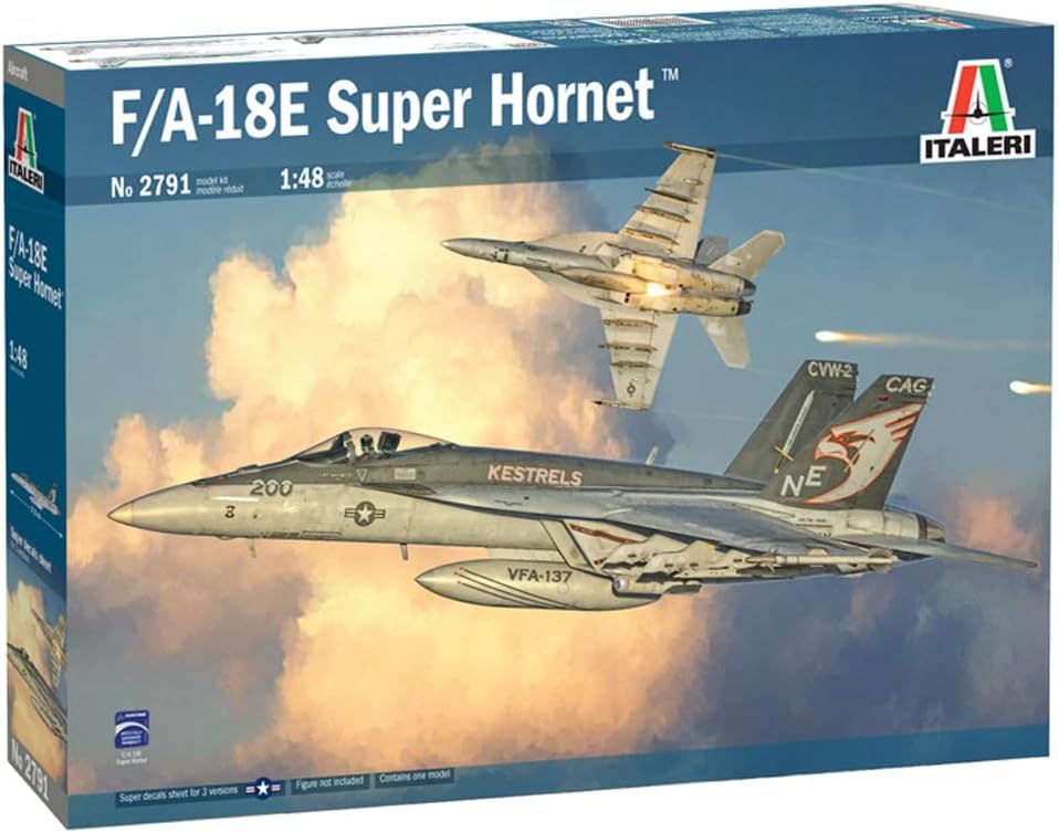 Italeri 510002791 1:72 F/A-18E Super Hornet Building, Stand Model Making, Crafts, Hobby, Gluing, Plastic Construction Kit, True to Detail, Unvarnished