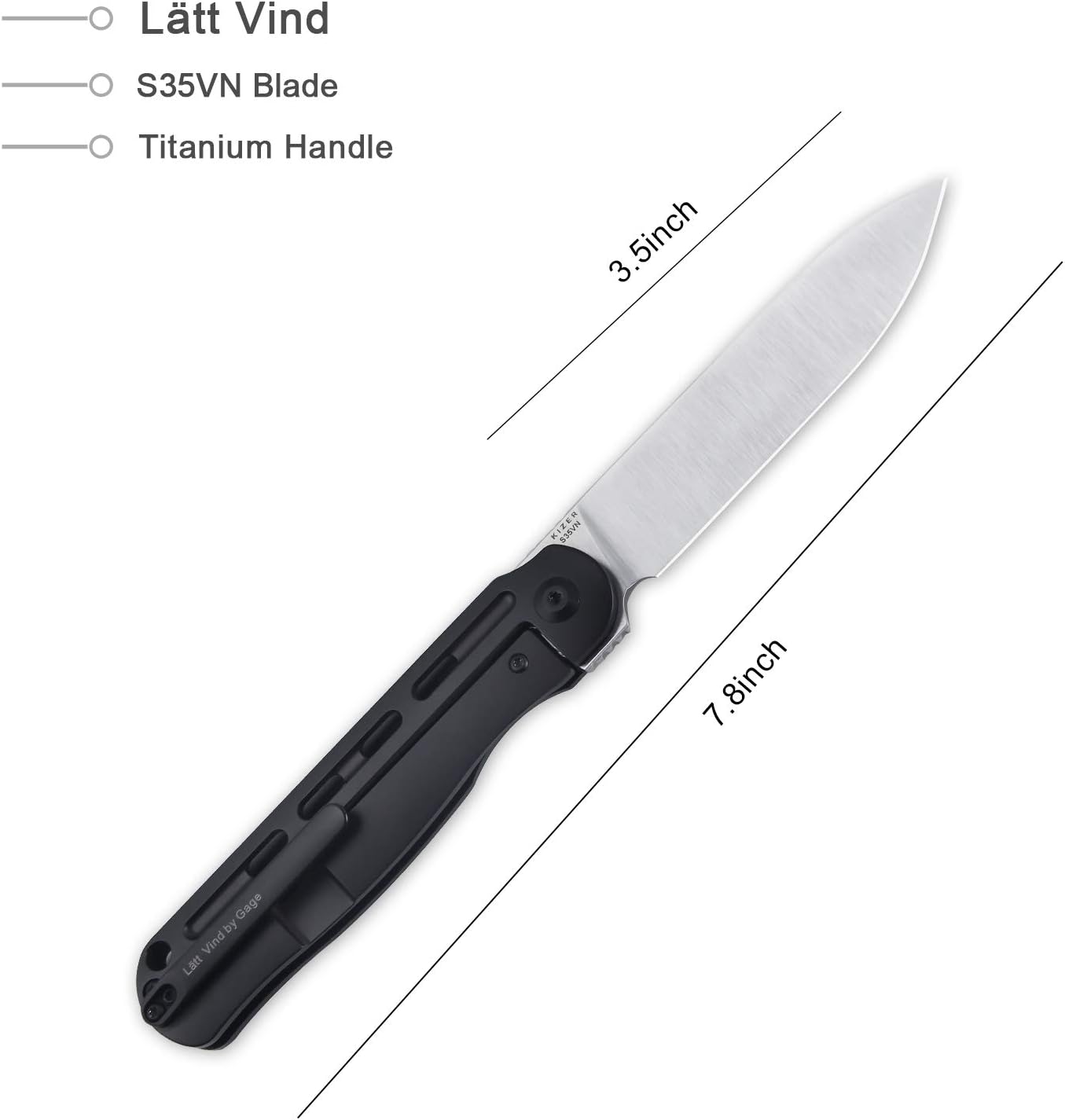 Best Cyber Deals 🔥 Kizer Titanium Folding Knives, S35VN Blade and Black Handle with Pocket Clip, Lätt Vind Ki4567A1 70% Off Discount Kizer Titanium Folding Knives, S35VN Blade and Black Handle with Pocket Clip, Lätt Vind Ki4567A1