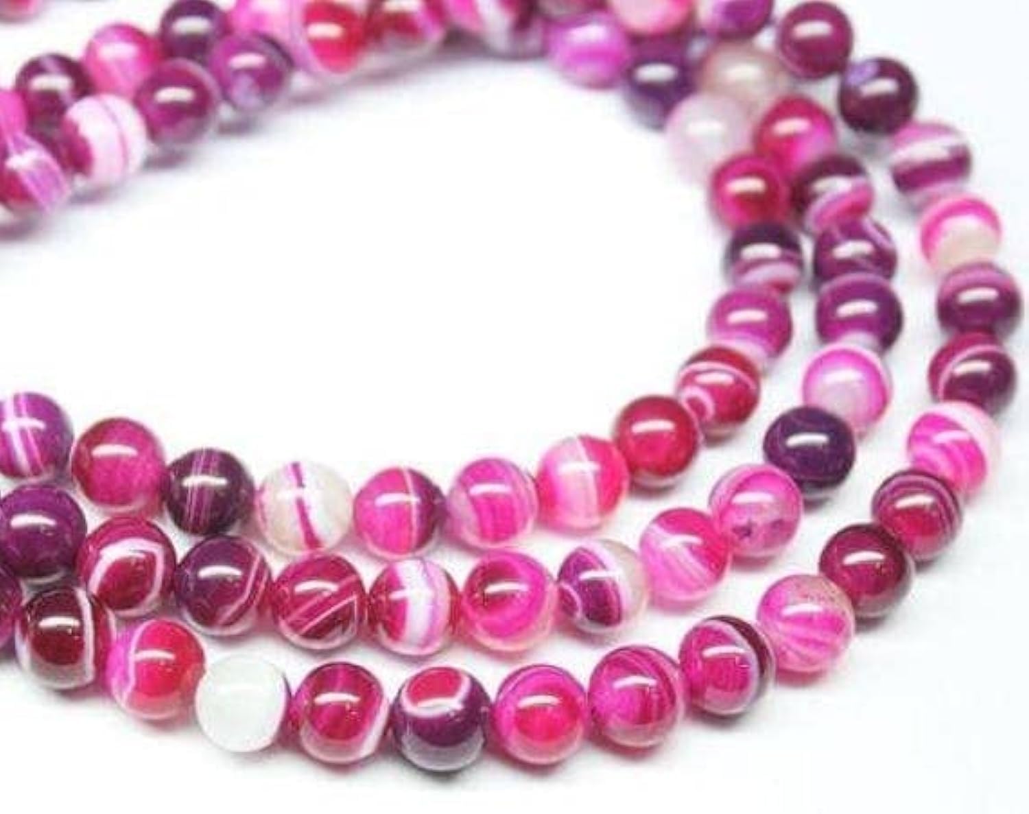 Perles de quartz agate dentelle rose pour fabriquer un bijou personnalisé à offrir