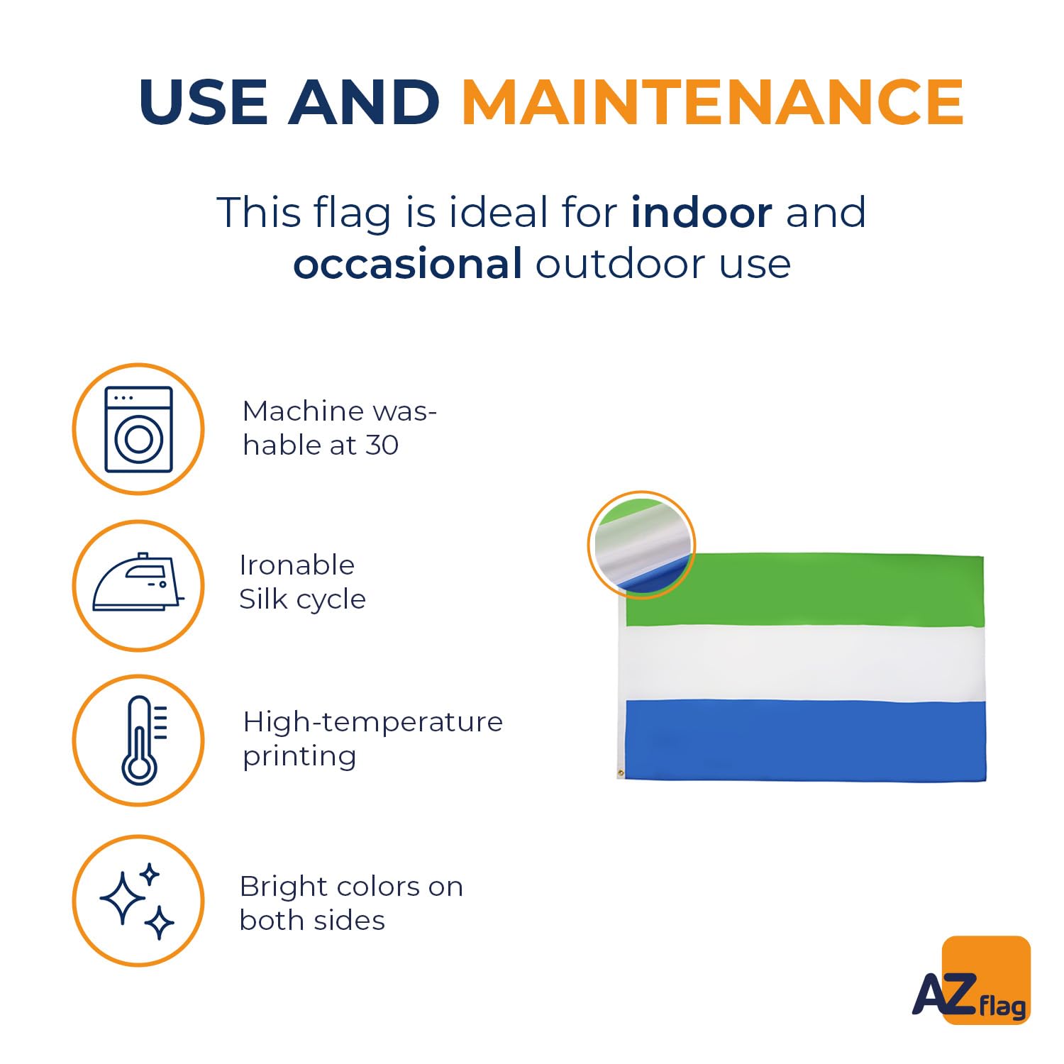 AZ FLAG - Sierra Leone Flag - 2x3 Ft - 100D Polyester Sierra Leonese Banner with Two Metal Grommets - Fade Resistant - Vivid Colors - 2' x 3' Feet - 90x60 Cm — view 233