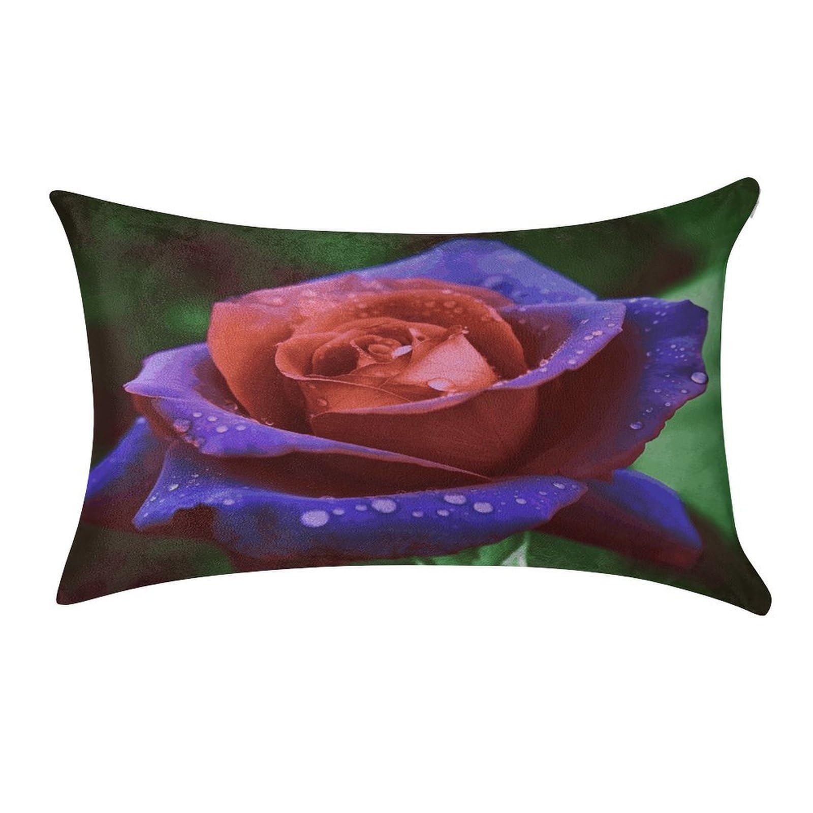 FekiLoot Rose Pillow Covers Luxury Velvet Oblong Pillowcases Rectangular Throw Pillows Case Decorative Velvet Cushion Covers Ultra Soft Lumbar Pillow Shells 12 X 20 in