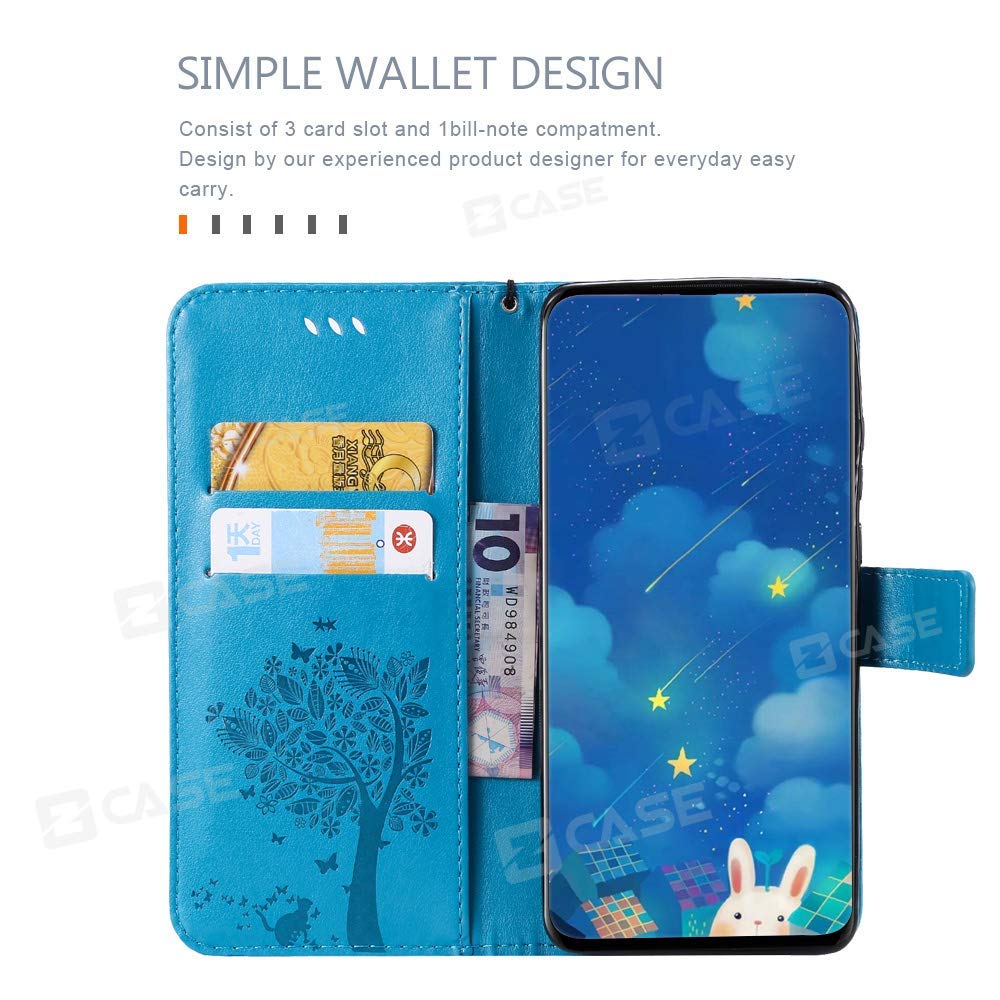 Housse Portefeuille Flip Cover Pour Huawei Mate 20 X 5G - Motif Fleurs Noir Et Blanc - K-S-Trade