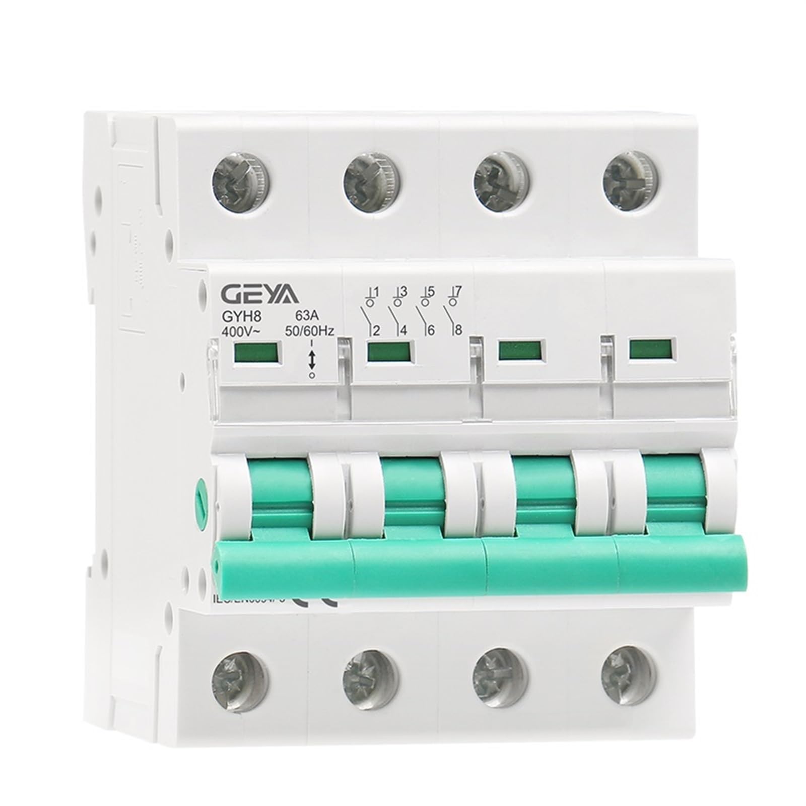 Interruptor de Aislamiento de 4 Polos de riel DIN GYH8, Interruptor Principal de 400V, Interruptor de Aislamiento de 63A 100A 125A