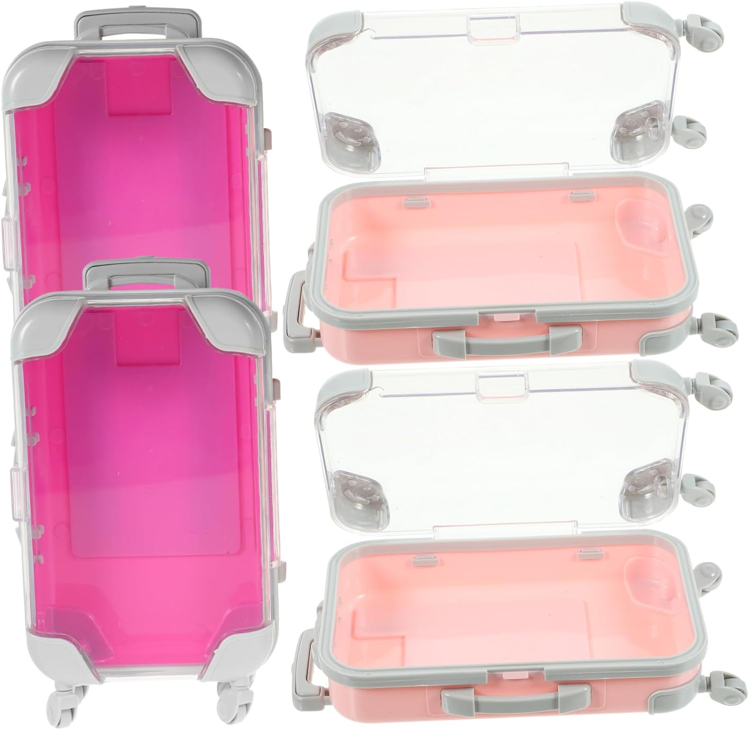 4pcs Makeup Travel Case Portable Eyelash Storage Suitcase for Women Compact Makeup Holder for Brushes and Cosmetics Stylish Design