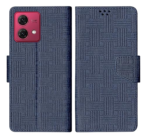Image of SBMS Flip Cover Back Case Cover for Motorola Moto G84 5G Flip Cover Case Back Cover Case with Magnatic Closure | Inbuilt Stand | Card & Money Pocket (Mat Blue)
