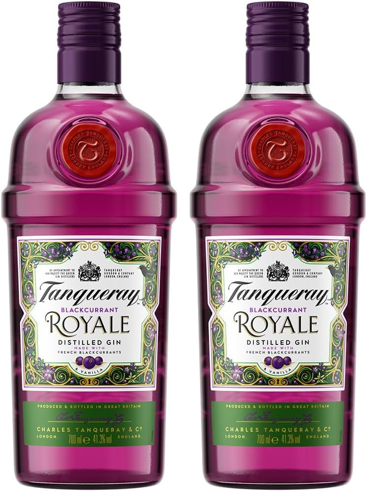 Tanqueray Blackcurrant Royale Gin | Leckeres Johannisbeer-Aroma | Empfohlen für Gin Tonic & Cocktails | 41,3% vol | 700ml Einzelflasche | (Packung mit 2)