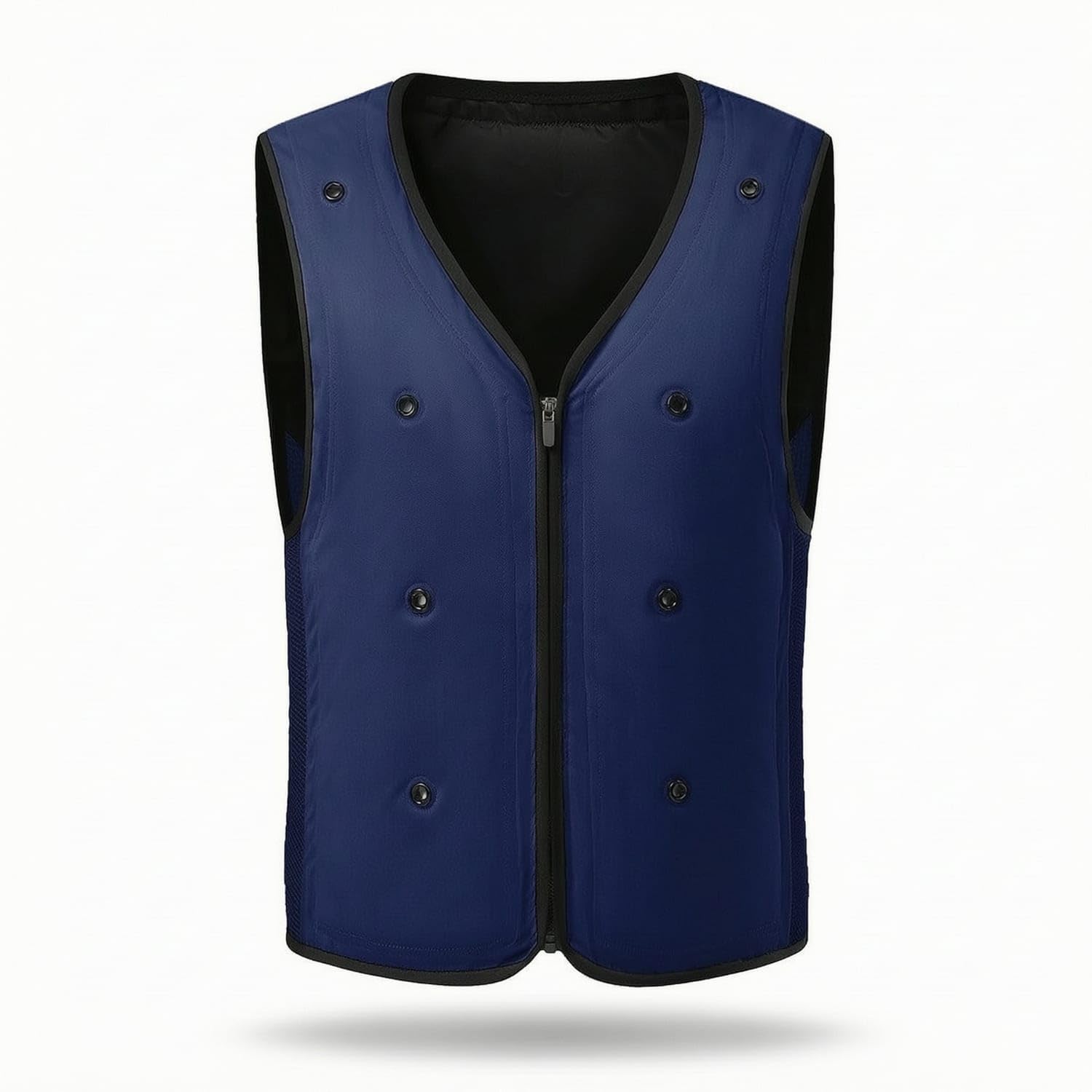 MERISHOPP Ventilated Cooling Vest with Mesh Side Panels Breathable Mesh Cooling Vest Sleeveless Workwear Quilted for Outdoor Workers, Construction Sites, Blue, 4XL-image-16