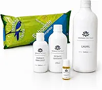 Kit ECONÔMICO Sabonete Artesanal Glicerinado, Base Glicerinada, Lauril 500ml, Extrato Glicólico 200ml, Essência Erva Doce 100ml - Aromas do Vale