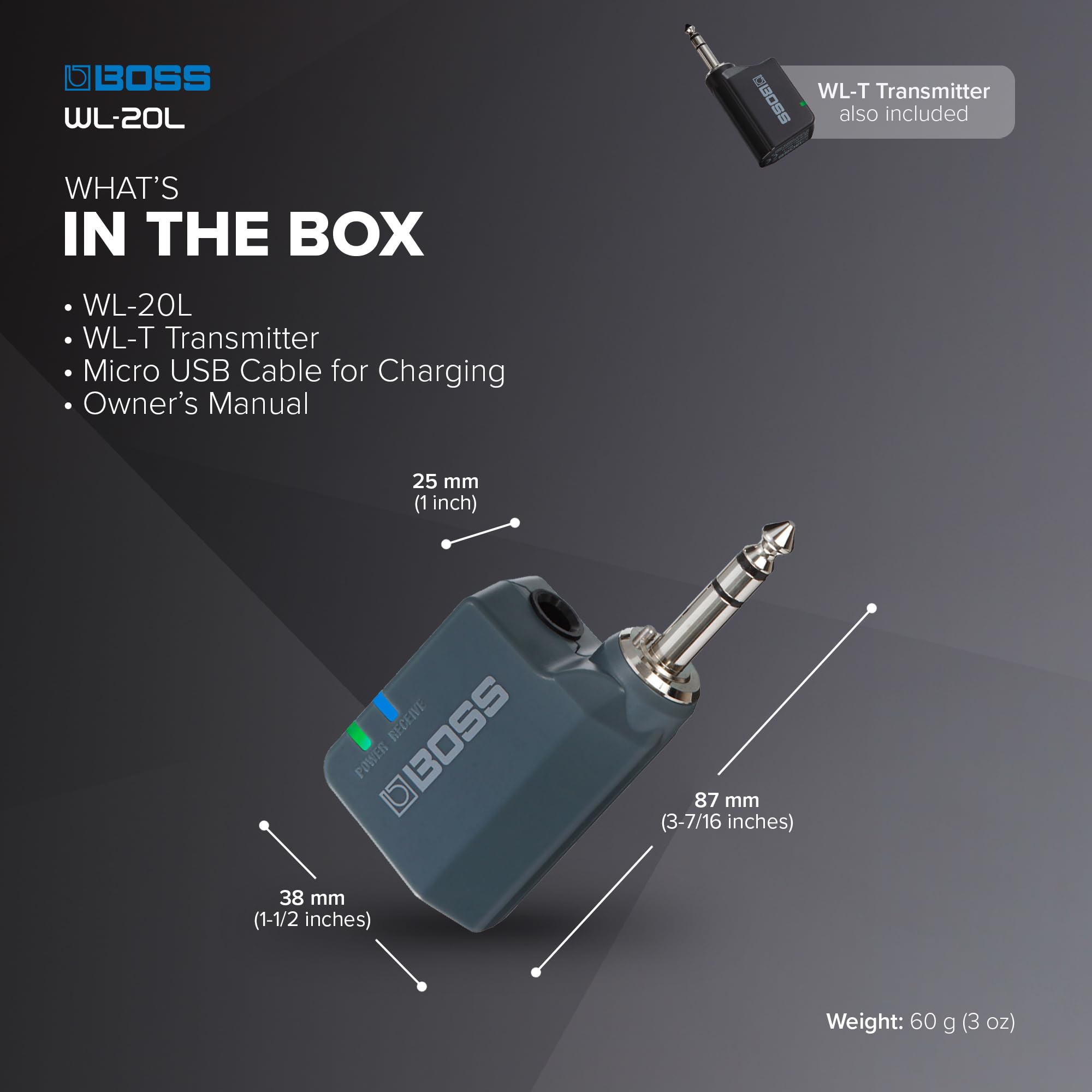 Amazon.com: BOSS WL-20L | Compact Wireless Instrument System