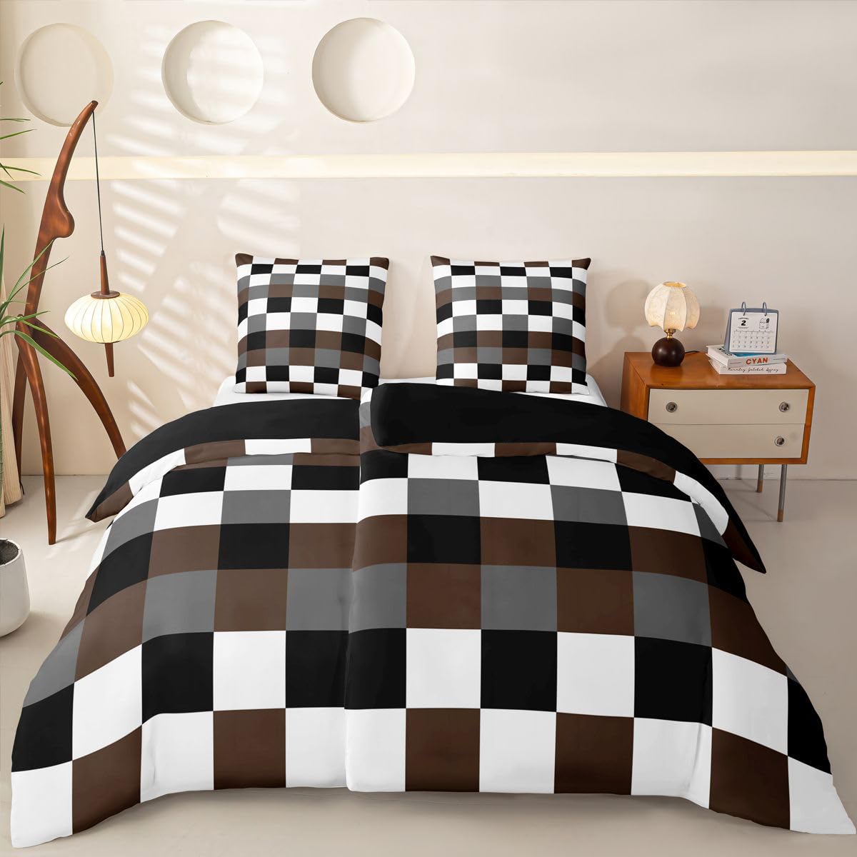 Homewish Geometrisch Schick Bettwäsche 135x200 Set 4teilig