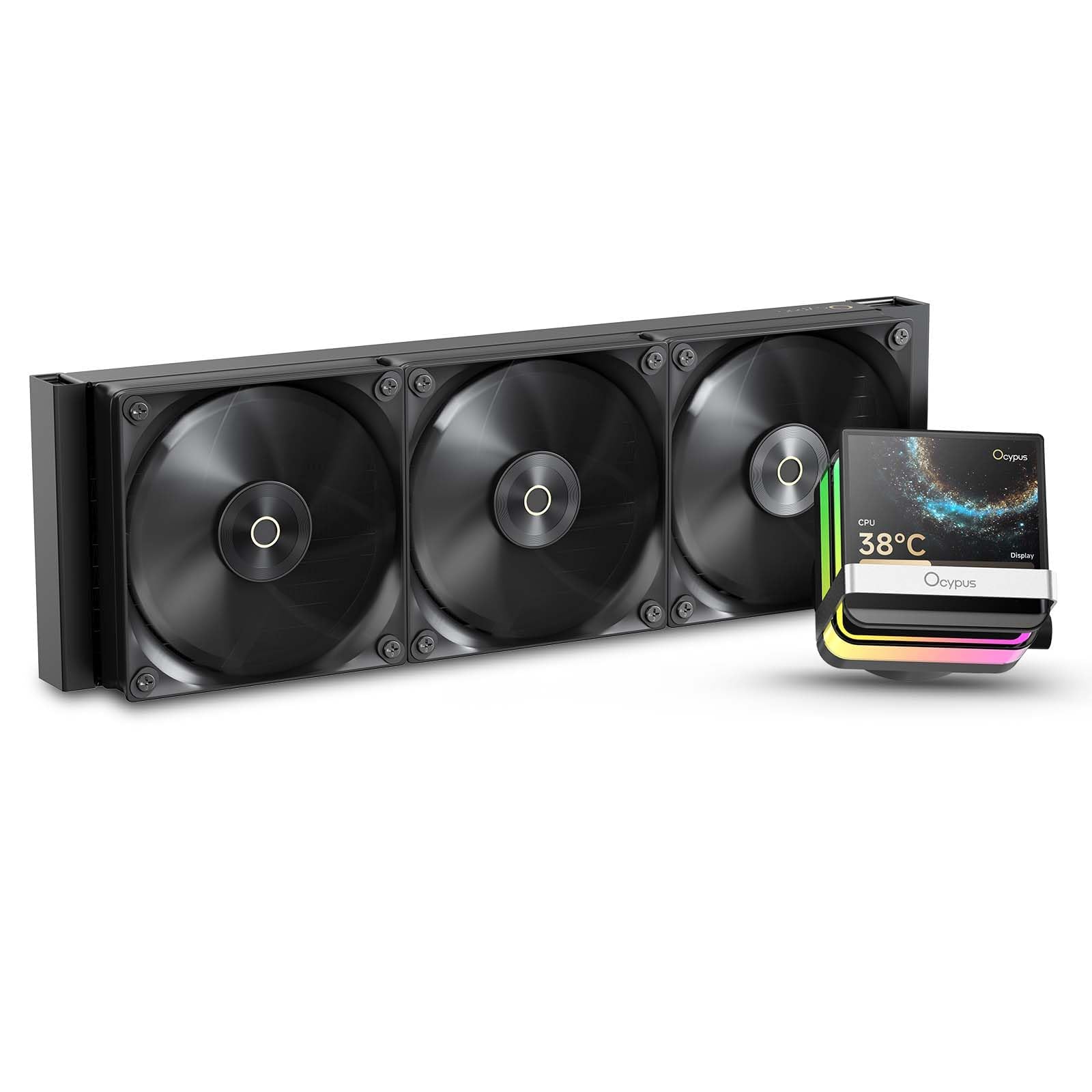 Sigma PRO L36 BK AIO Wasserkühlung 360mm CPU Kühler mit 3.5" IPS Display | 640×480px,Floating ARGB Lighting,FDB Silent PC Lüfter,310W TDP Wasserkühler CPU Cooler for Intel LGA1700/1851& AMD AM4/AM5