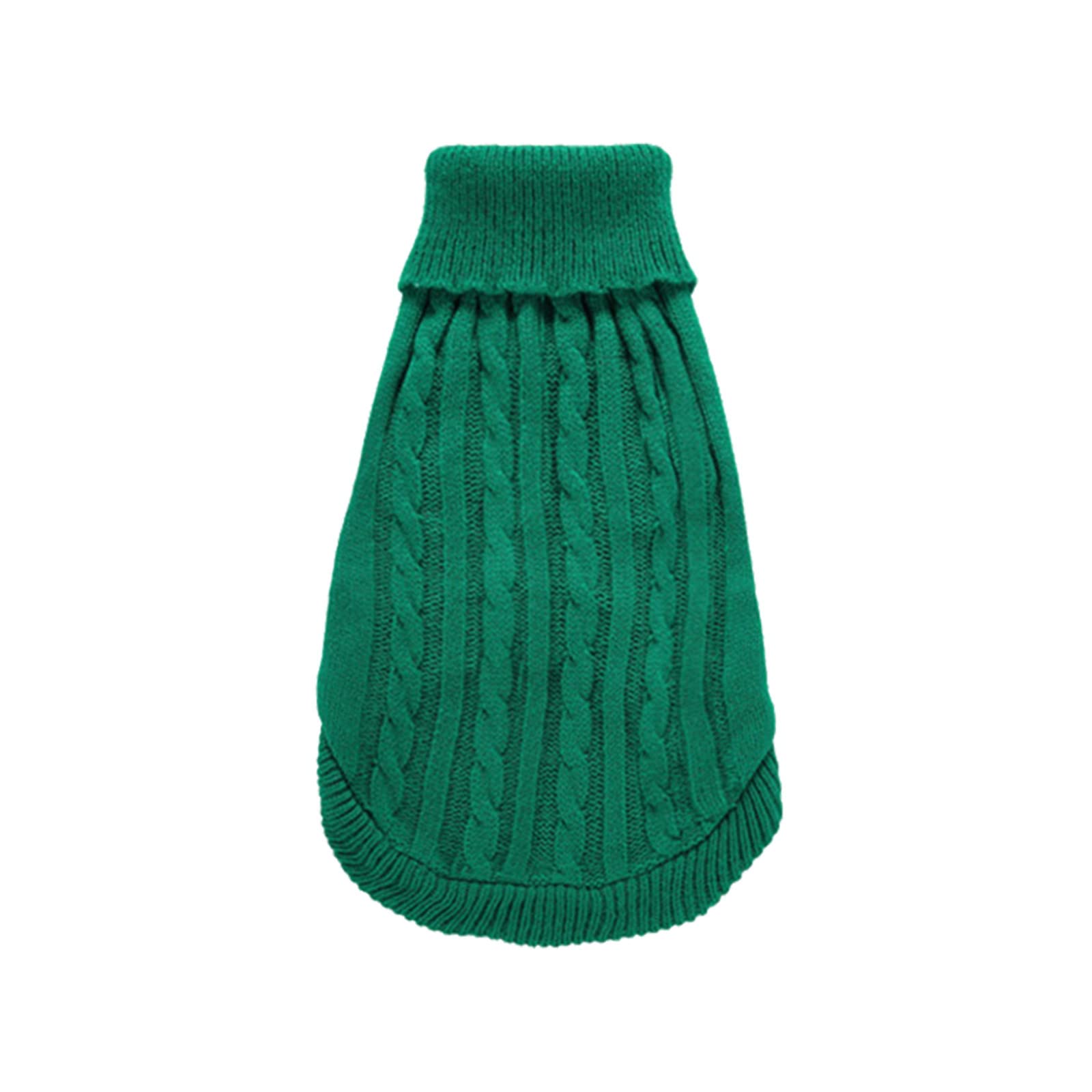 Pet Dog Cat Knitted Jumper Winter Warm Sweater Puppy Coat Jacket Clothes Costume Pet Clothes for Large Dogs Female (Green, S)