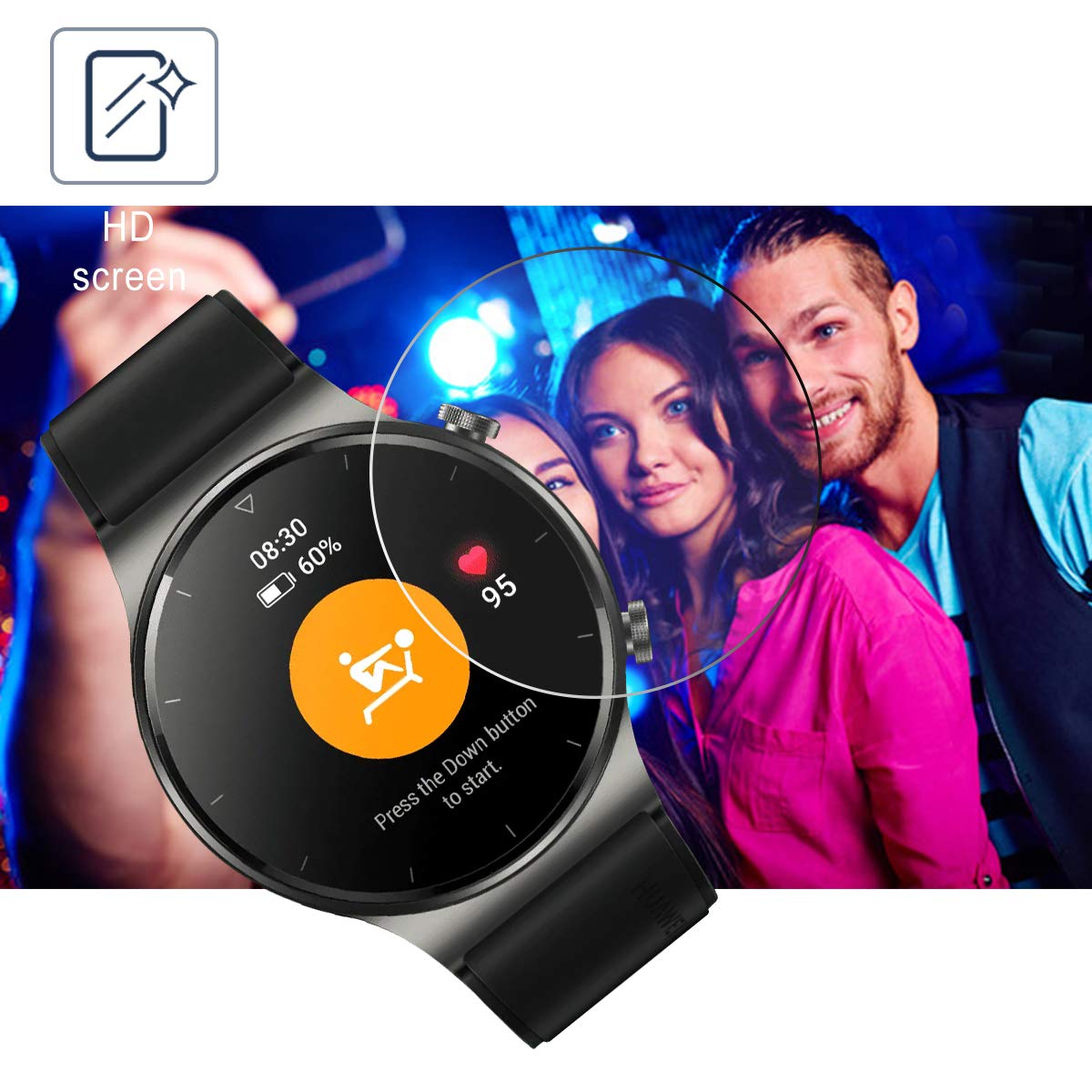 HUAWEI WATCH GT2 PRO【9Hガラスフィルム】 Amazon.co.jp: ELMK【2枚セット】 For HUAWEI WATCH GT2 Pro
