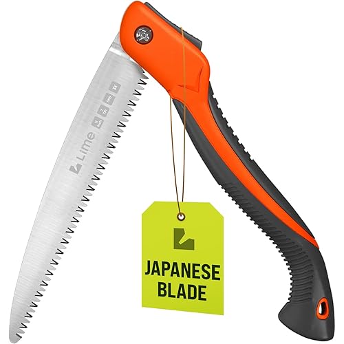 GROWIT Folding Camping saw 11 Inch - Heavy Duty Pruning Saw with Triple-Cut SK5 Blade, 7 TPI Razor Teeth for Tree Trimming, Wood Cutting, Camping, Bushcraft, and Gardening