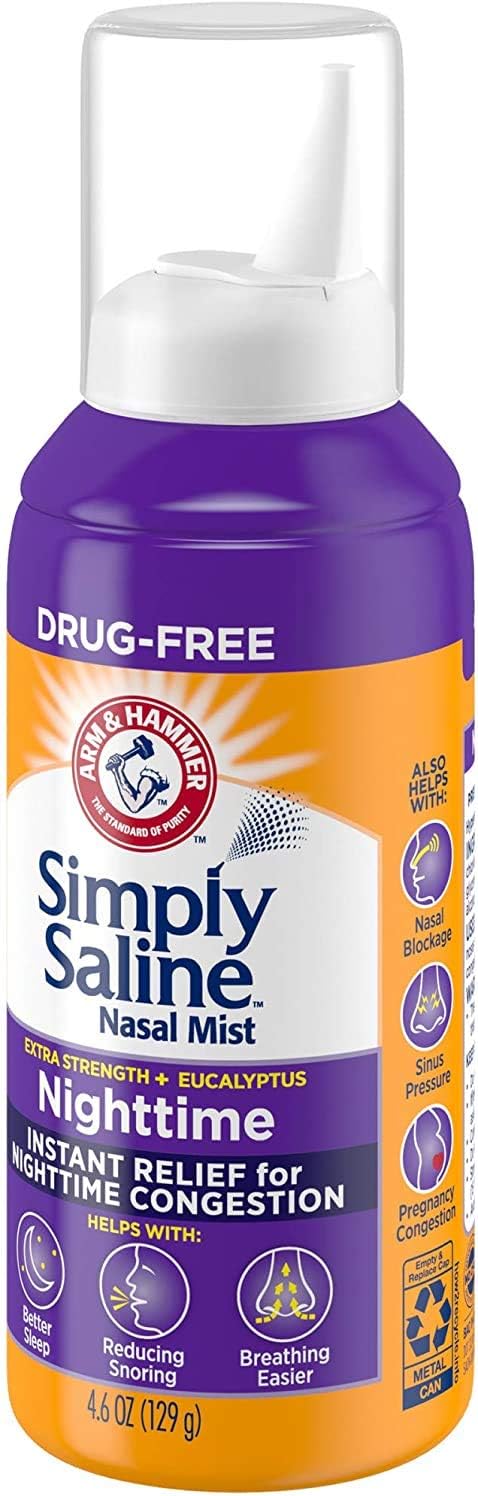 ARM & Hammer Simply Saline Nighttime Nasal Mist 4.6oz (Pack of 6)