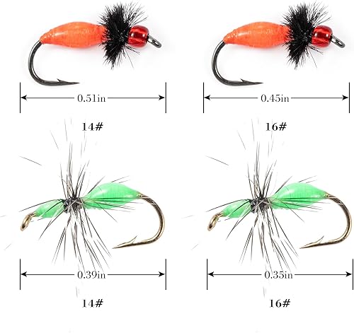 Miniatura 2 de Goture Moscas de pesca con mosca, trucha, moscas, señuelo de pesca con mosca, serpentina ninfa, moscas de camarón minnow para pesca con mosca